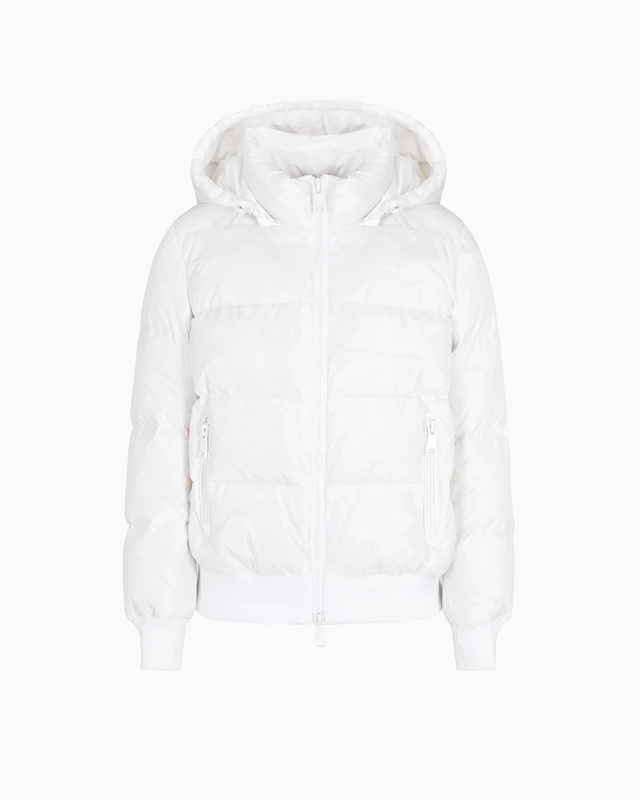Armani Exchange Women's Icon Project, Logo Patch, Short Length, Jacket, White, XS