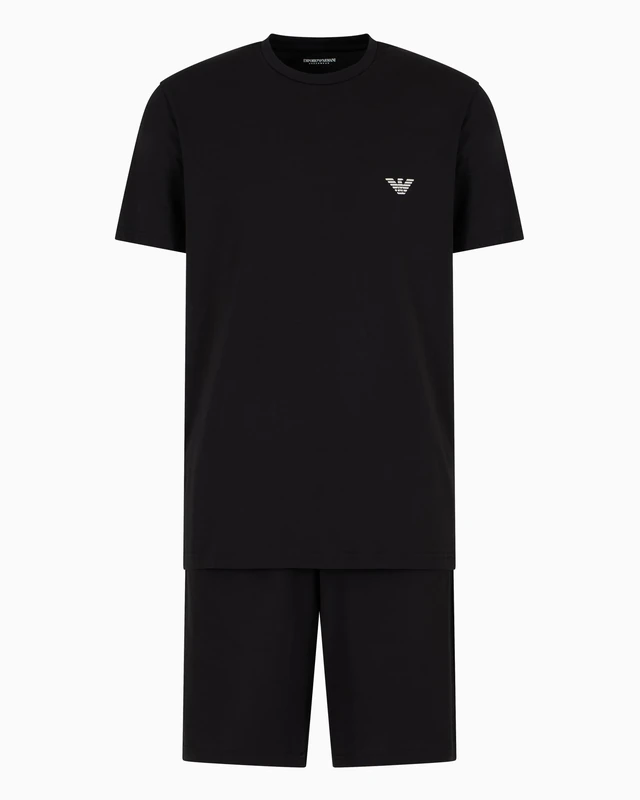 Emporio Armani Man Megalogo Short Pajamas Black M