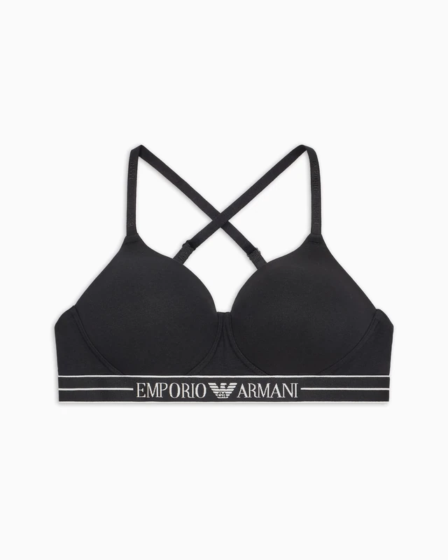 Emporio Armani Woman Everyday Cotton Padded Triangle Bra Black S