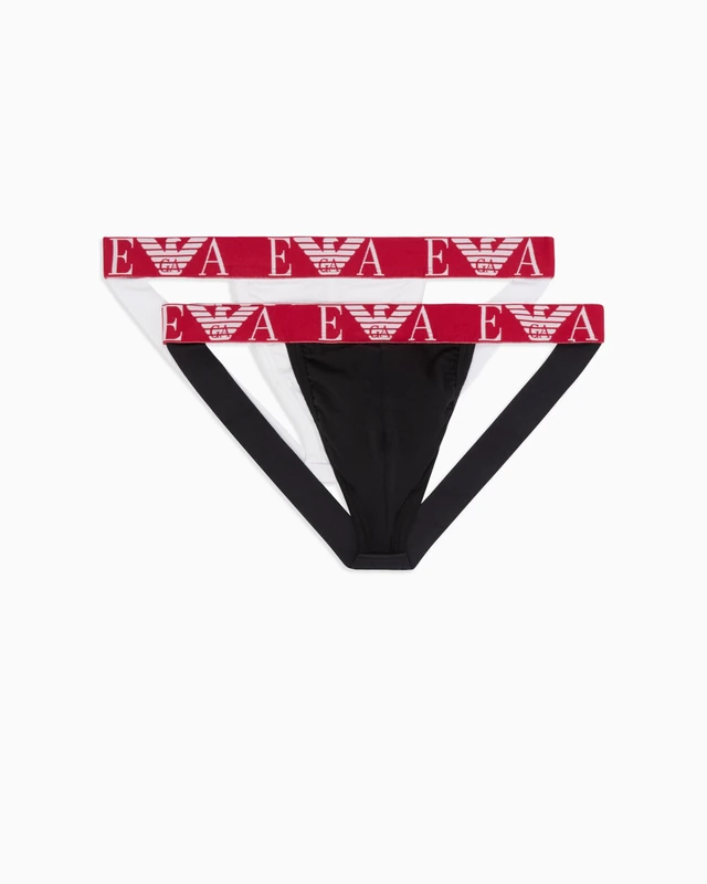 Emporio Armani Man Bold Monogram 2-Pack Thong White M