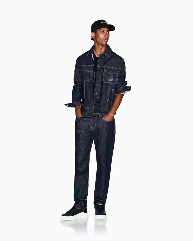 Armani Exchange J13-comfort Slim Fit, Back Logo Jeans, Blue Denim, 28 for Men, Blue denim, 28