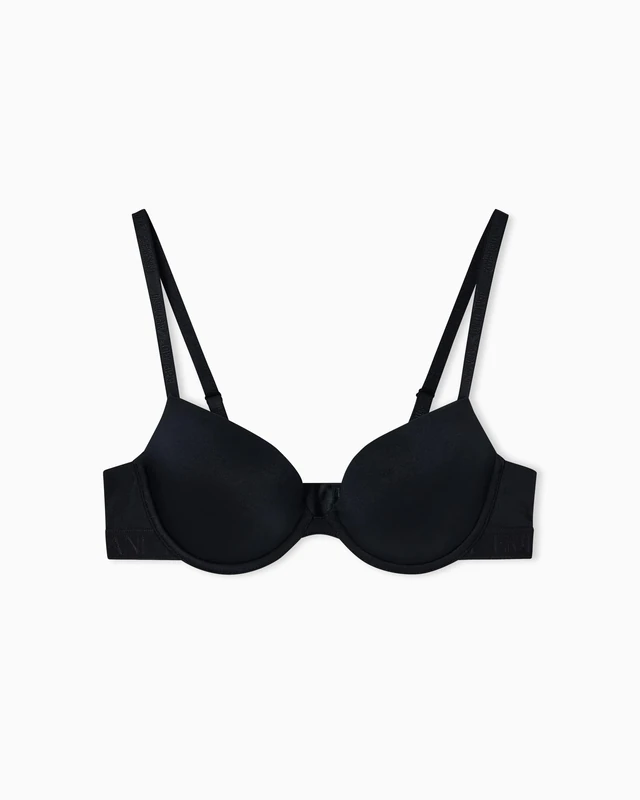 Emporio Armani Woman's Iconic Microfiber Push UP Bra Black 34A