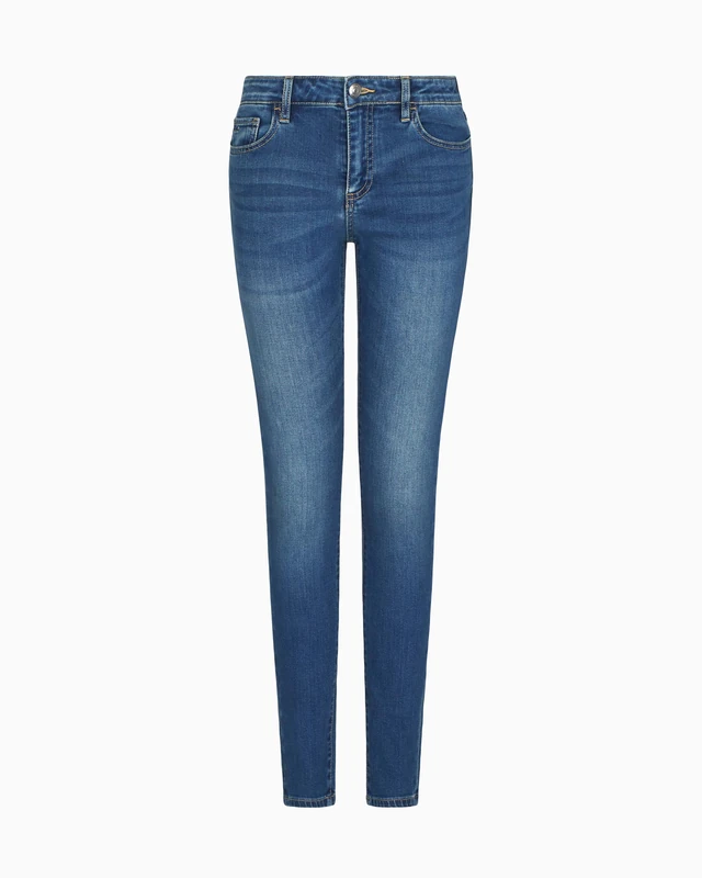 Armani Exchange Women's Essential, 5 Pockets, Patch Logo, Jeans, Blue, 28