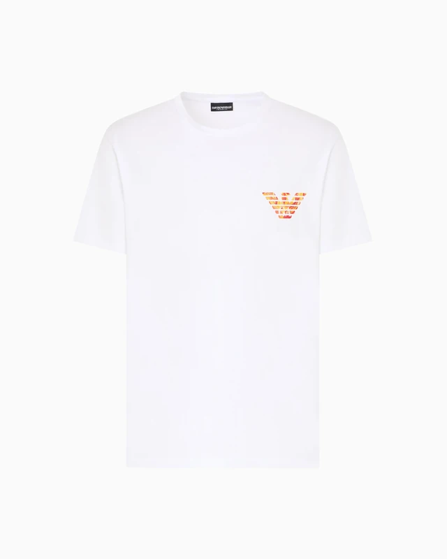 Emporio Armani Man Printed Out of Water Round-Neck T-Shirt White L