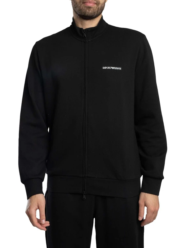 EMPORIO ARMANI Man Iconic Piquet Full Zip Sweatshirt Black M