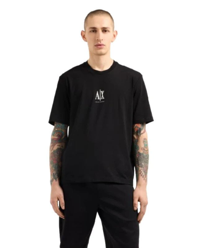 Armani Exchange Men's Icon Project, Embroidered Logo, T-Shirt, Black, XL