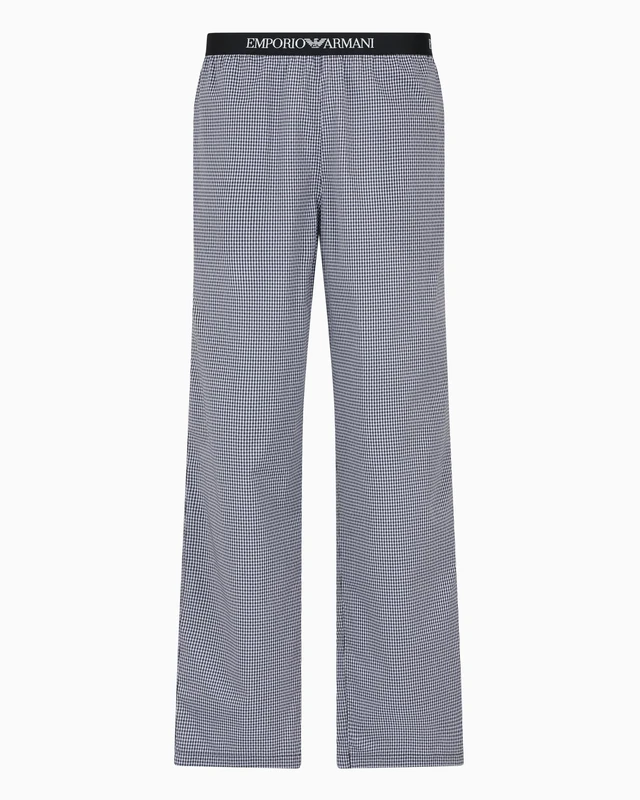 Emporio Armani Man Yarn Dyed Woven Nightwear Pants Black L