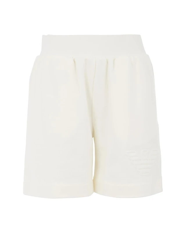 Emporio Armani Woman 3D Bold Logo Fleece Shorts Beachwear Beige M