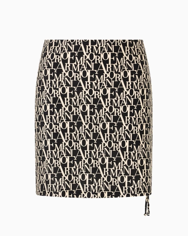 Emporio Armani Woman Logomania Sarong Black L