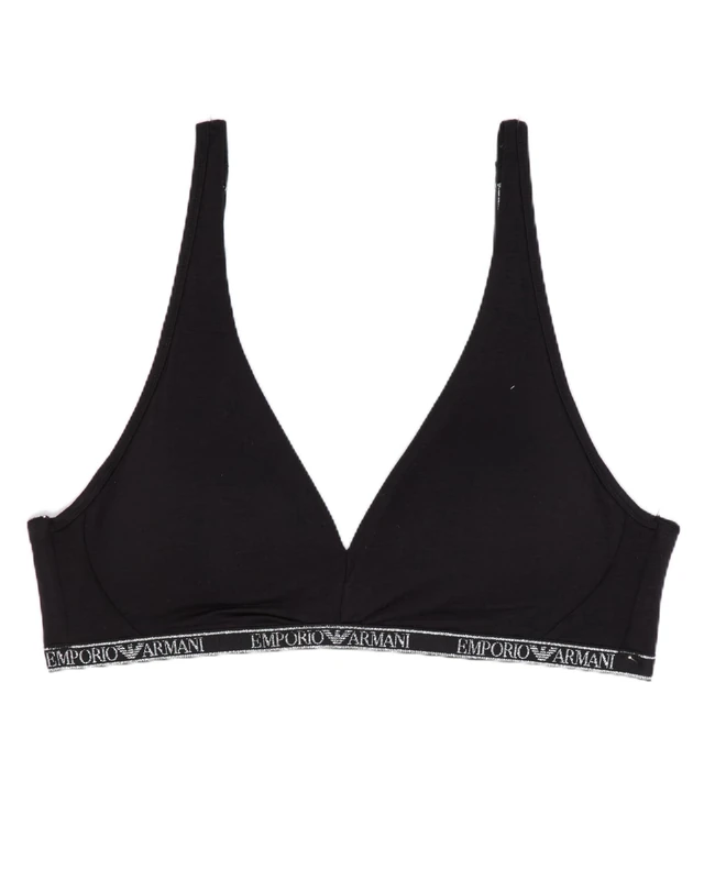 EMPORIO ARMANI Woman Essential Studs Removable Pads Bralette Black S