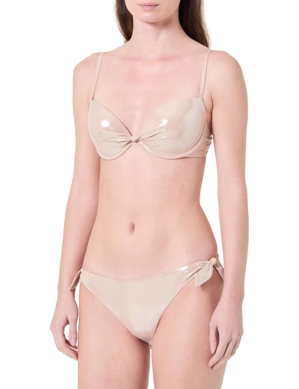 EMPORIO ARMANI Woman Micro Foil Dot Push Up Bikini Pink XS