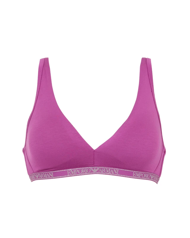 EMPORIO ARMANI Woman Essential Studs Removable Pads Bralette Violet XL - Image 1