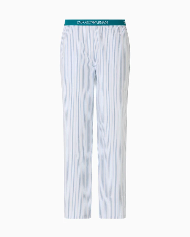 EMPORIO ARMANI Man Yarn Dyed Woven Nightwear Pants White L