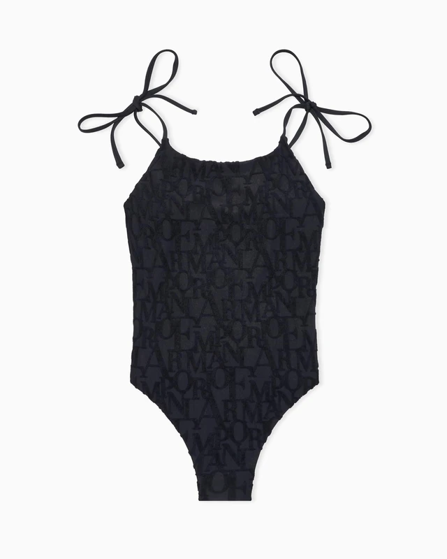 Emporio Armani Woman 3D Bold Logo One Piece Swimsuit Black M