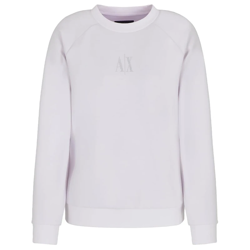 Armani Exchange Women's, Icon project, shiny logo, crewneck Sweatshirt, Optic white, M