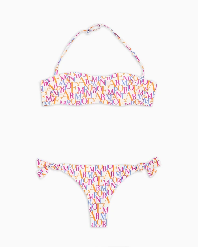 Emporio Armani Woman Logomania Bandeau Bikini White XL