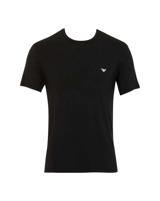 Emporio Armani Man's Soft Touch Bamboo Viscose 2-Pack Crew Neck T-Shirt, Black, XL, Fitted - Image 1