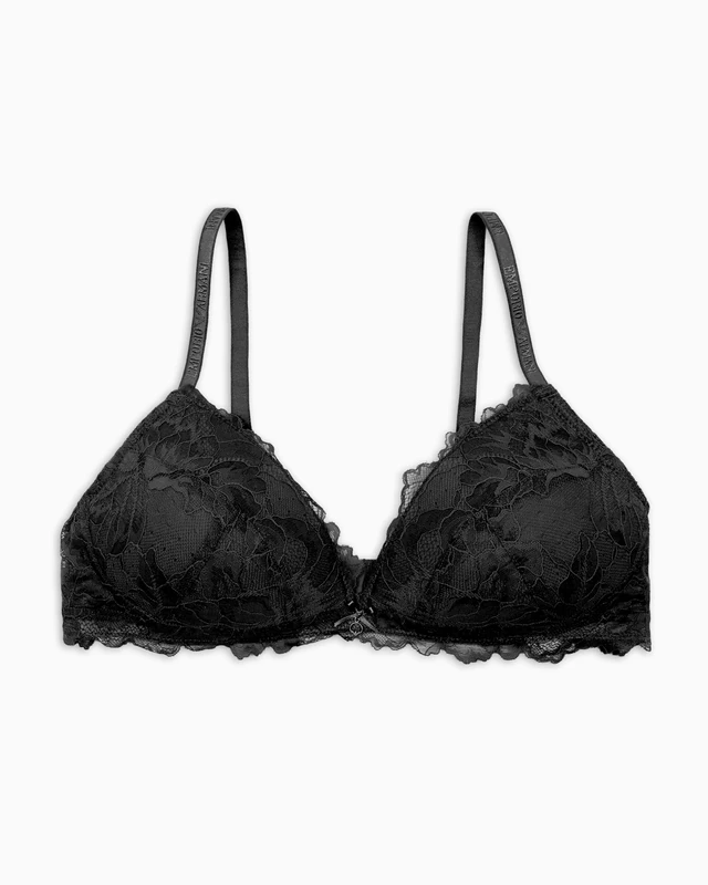Emporio Armani Woman Eternal Lace Padded Triangle Bra Black S