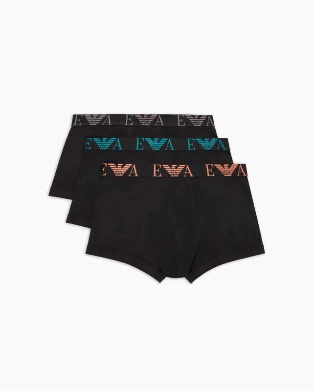 Emporio Armani Man Bold Monogram 3-Pack Trunk Black L