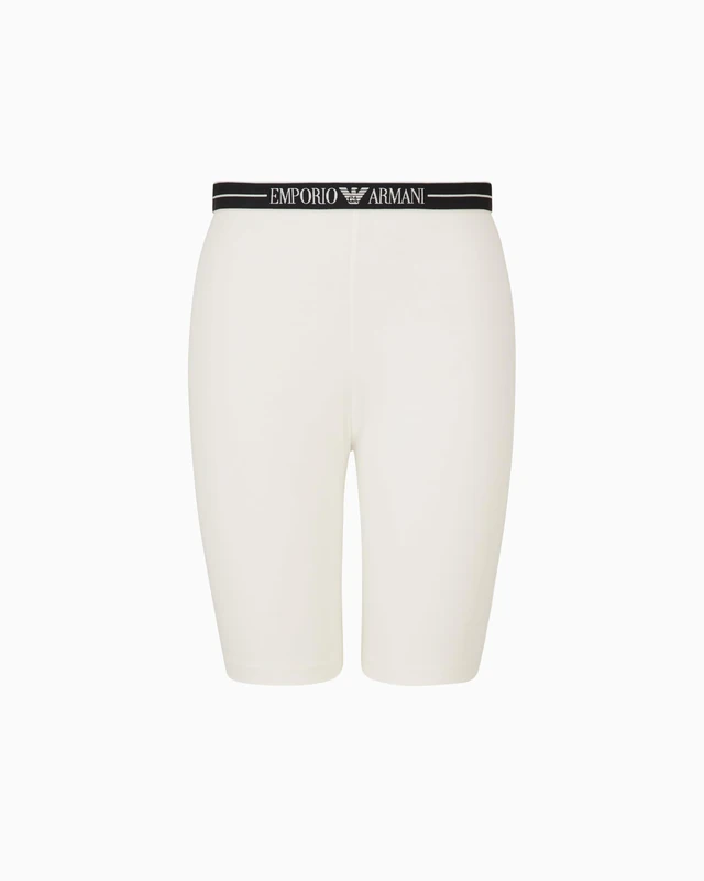 EMPORIO ARMANI Woman Everyday Cotton Biker Shorts Beige S