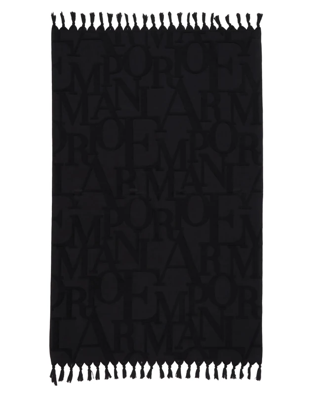 EMPORIO ARMANI Man 3D Bold Logo Towel Beachwear Black One Size