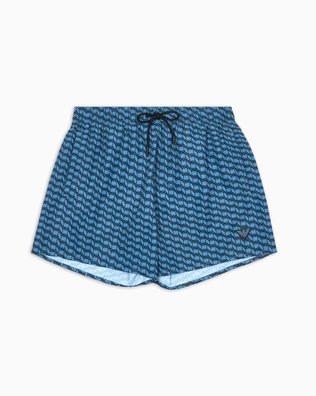 Emporio Armani Man Small Eagle Mid Boxer Blue XXL