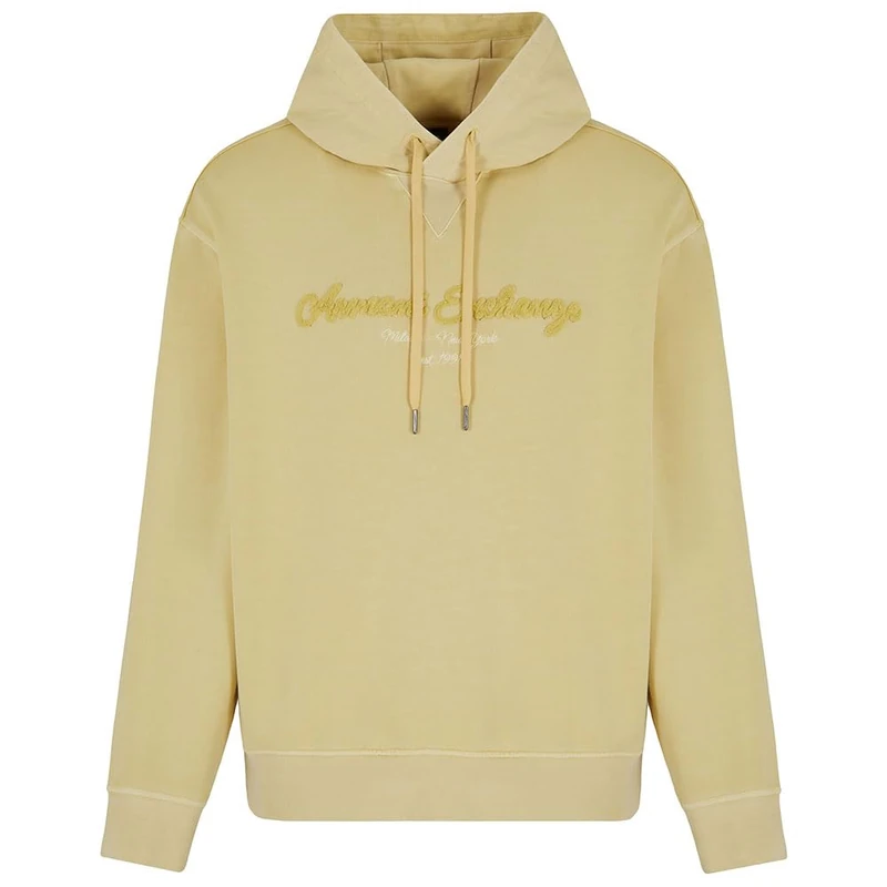 Armani Exchange Men's Urban Heights, Cornely Logo Signature, Hooded Sweatshirt, Yellow, XL, Pale Hay, XL - Image 1