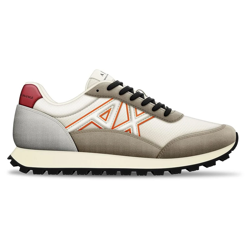 Armani Exchange Drop, Man Sneaker, R.Cash+Off WHT+OR.FL,