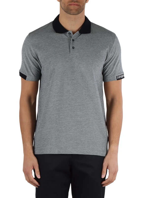 Emporio Armani Man Embroidery Logo Polo Beachwear Blue XL