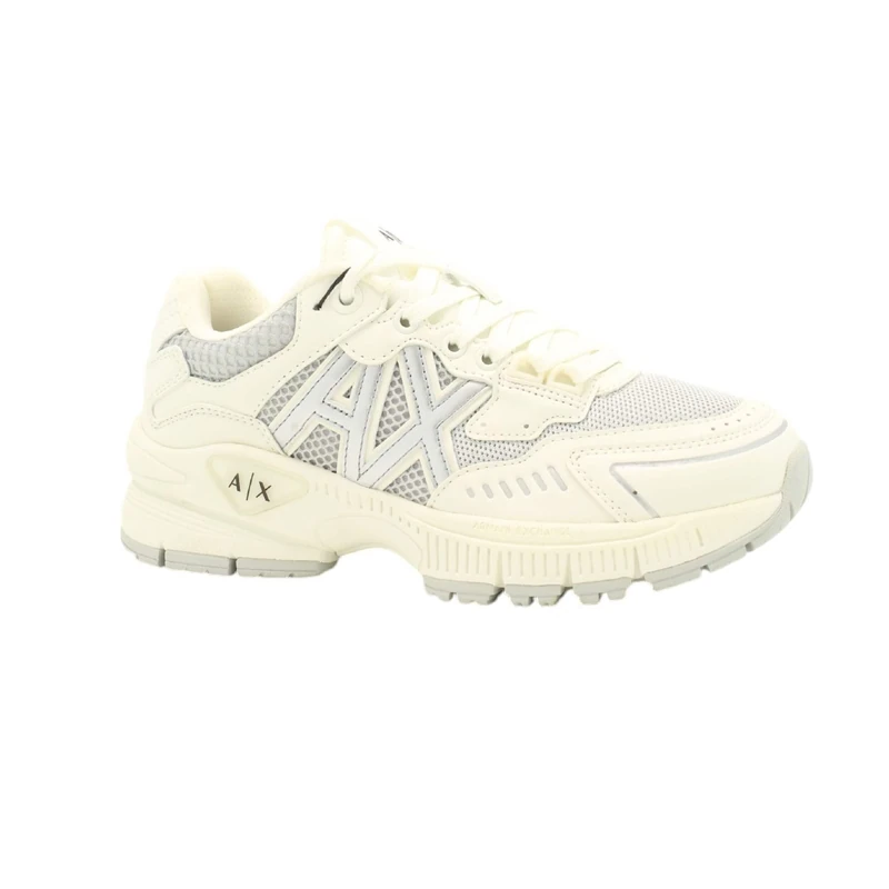 Armani Exchange Speed, WOMAN Sneaker, OFF WHITE+SILVER,