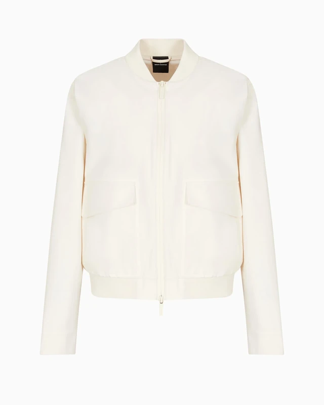 Armani Exchange Women's Bomber Jacket with Monogram Logo Print Inside Blouson, ISO, S