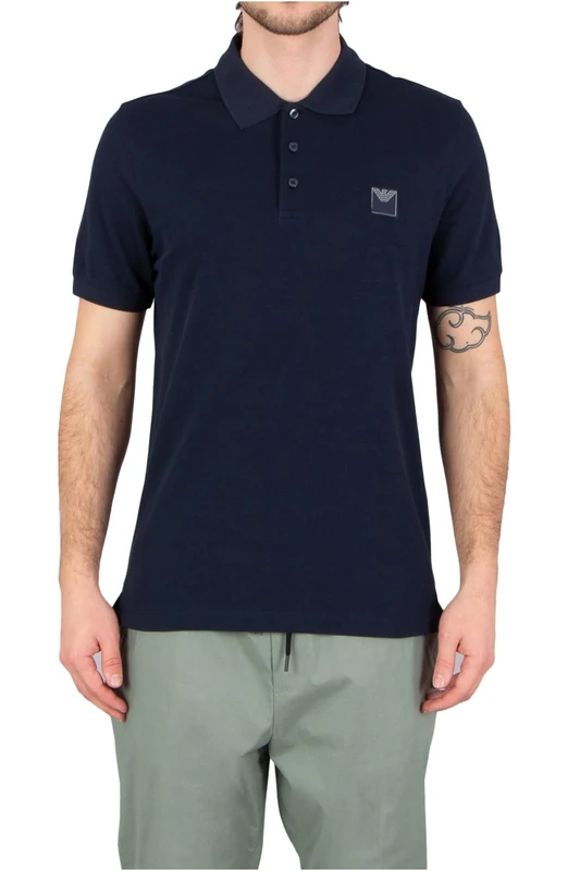 Emporio Armani Man Embroidery Logo Polo Beachwear Blue L