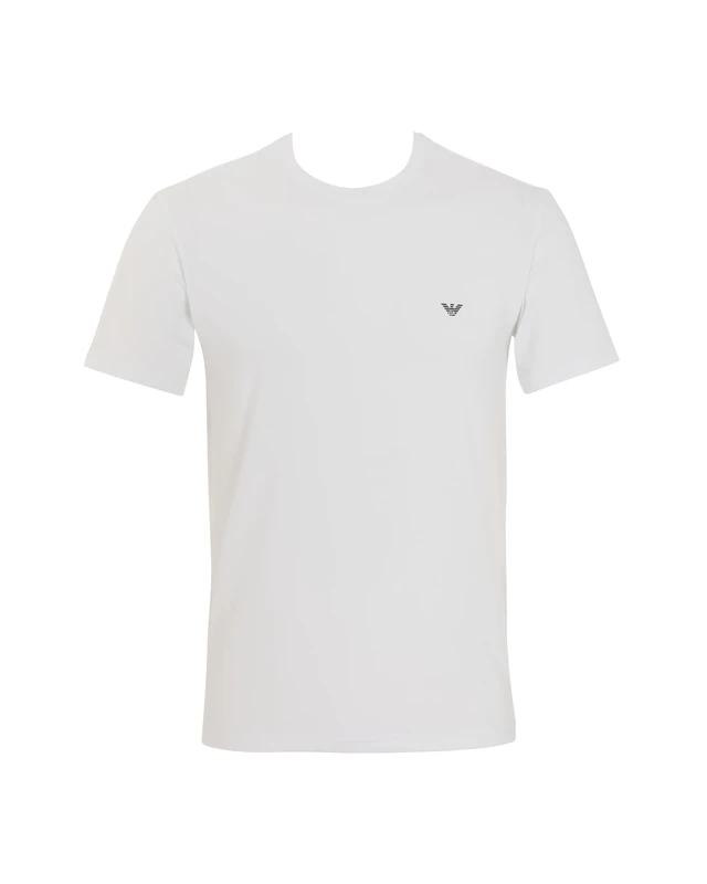 Emporio Armani Man's Essential Cotton Crew Neck T-Shirt, White, M, Fitted
