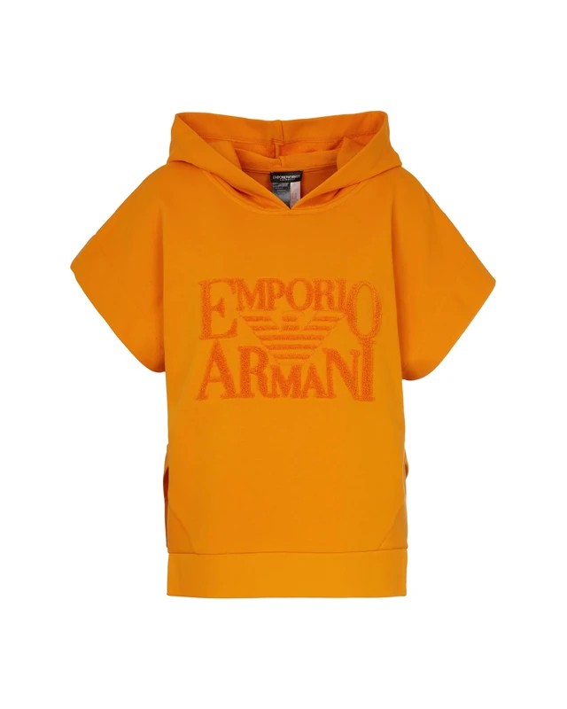 Emporio Armani Woman 3D Bold Logo Fleece Sweatshirt Orange L