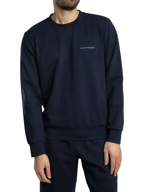 Emporio Armani Man Basic Terry Hoodie Sweatshirt Blue M