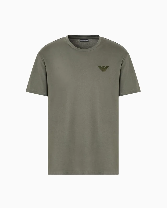 Emporio Armani Man Patch Embroidery Round-Neck T-Shirt Grey L