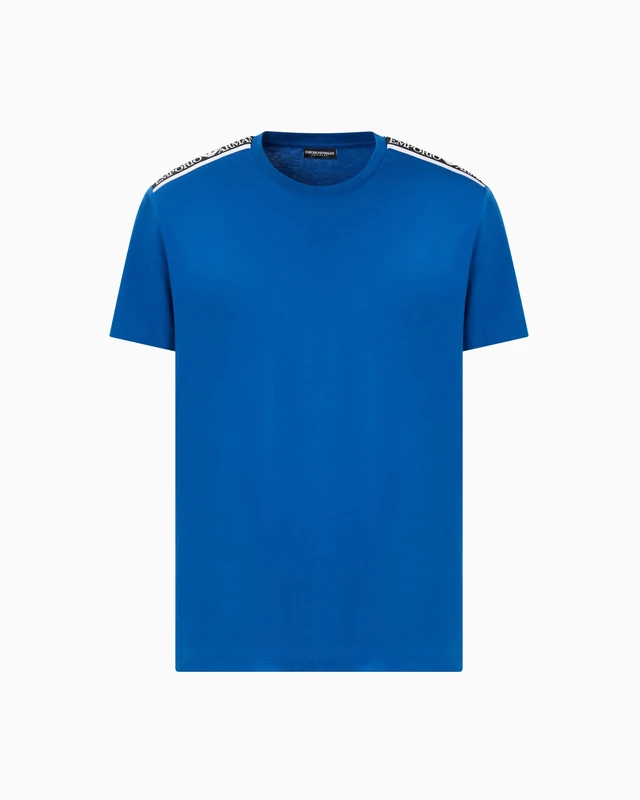 Emporio Armani Man Logo Tape Round-Neck T-Shirt Blue L