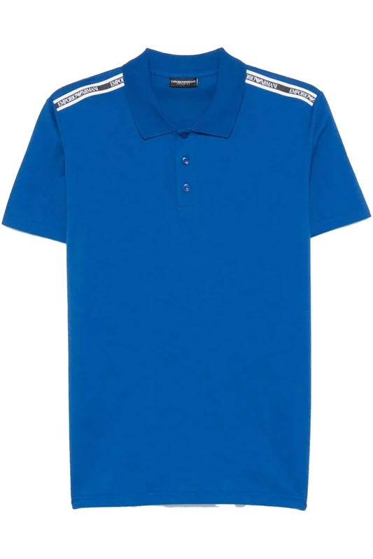 EMPORIO ARMANI Men's Polo Beachwear Shirt, Armani BLU, M