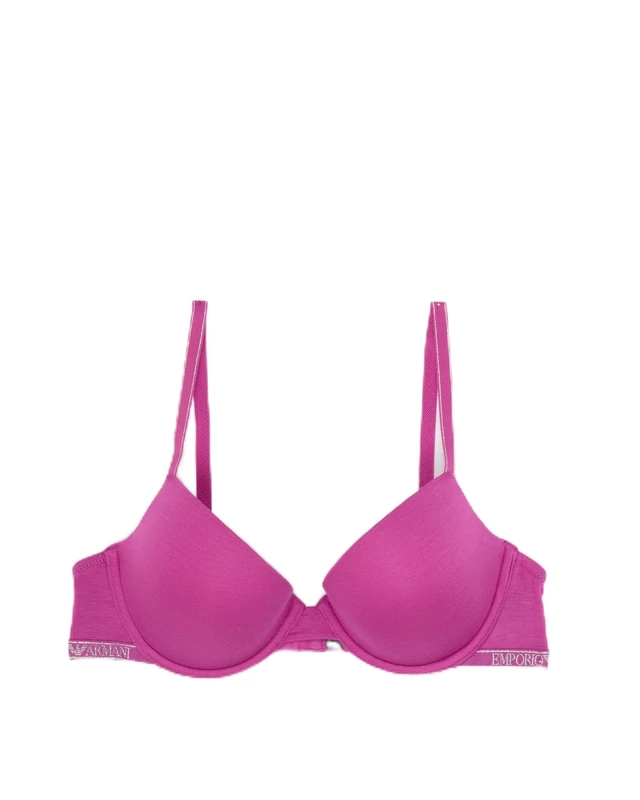 Emporio Armani Woman Essential Studs Push Up Bra Removable Pads Violet 34