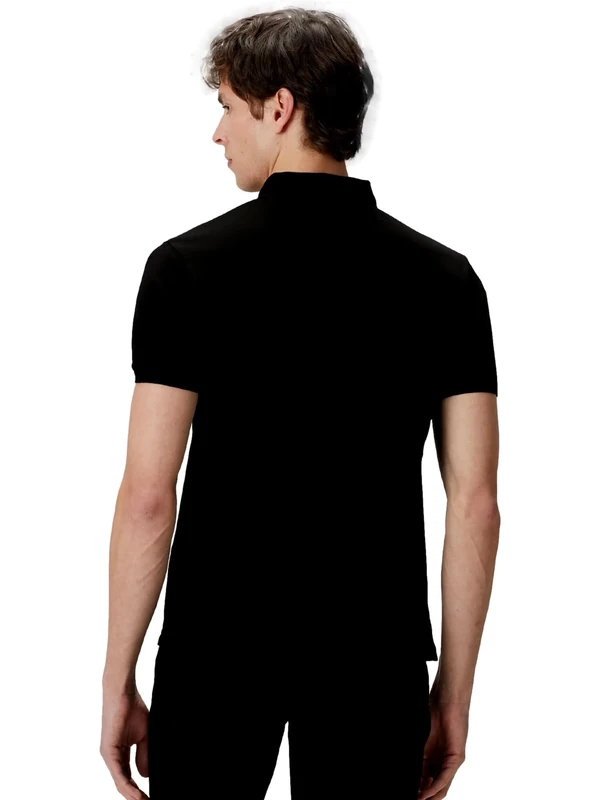 Emporio Armani Man Embroidery Logo Polo Beachwear Black XL