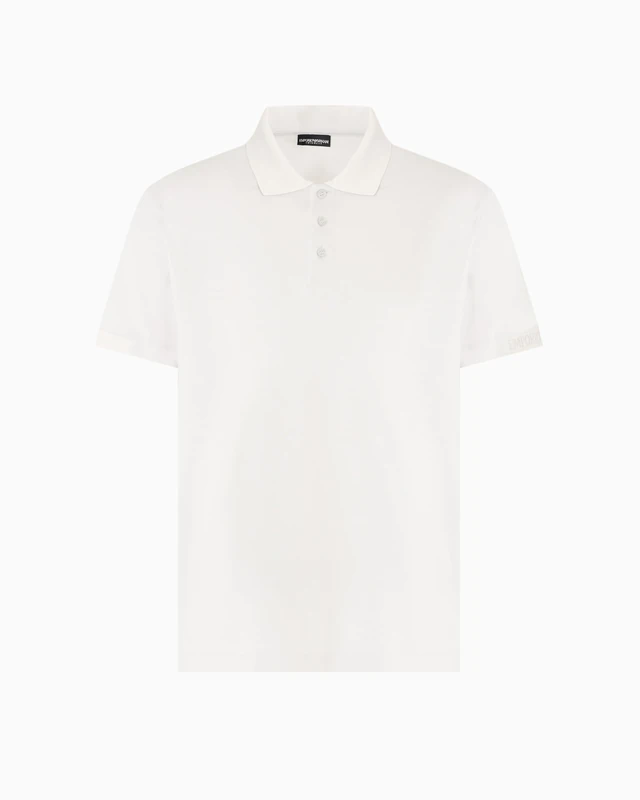 Emporio Armani Man Embroidery Logo Polo Beachwear White M