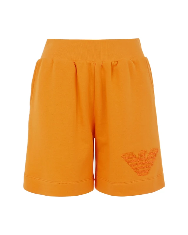Emporio Armani Woman 3D Bold Logo Fleece Shorts Beachwear Orange M
