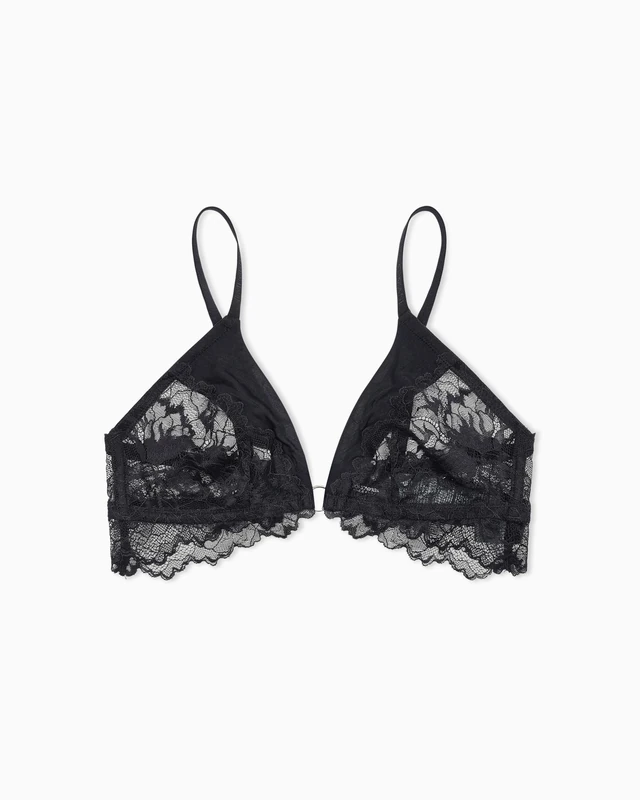 Emporio Armani Woman Eternal Lace Triangle Bra Black XL