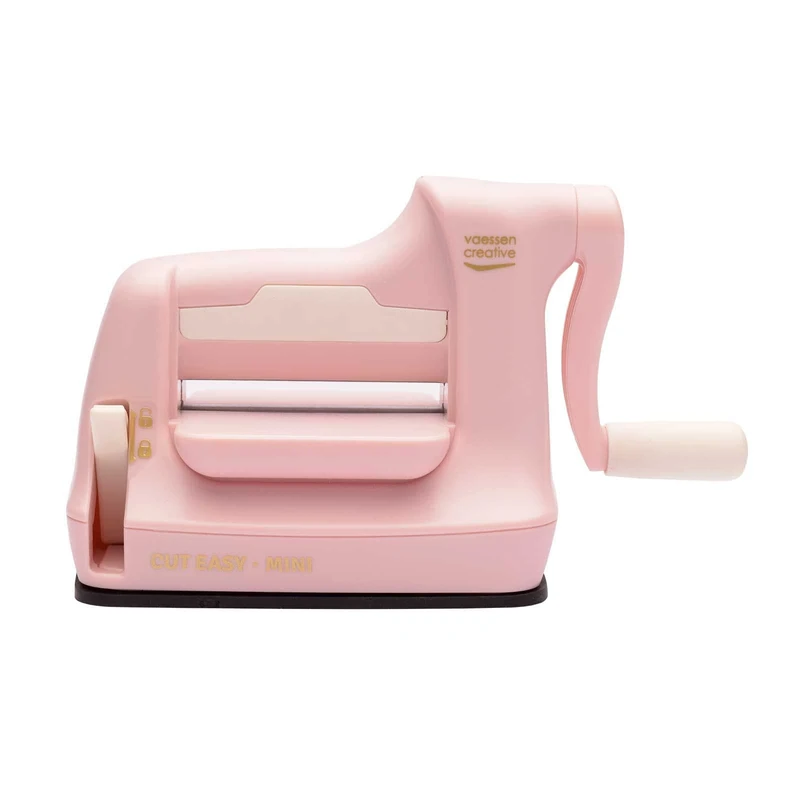 Vaessen Creative Die Cutting and Embossing Machine - Cut Easy Mini 7.5 cm - Pink - Card Making Supplies for Crafting, Scrapbooking, DIY and Journaling