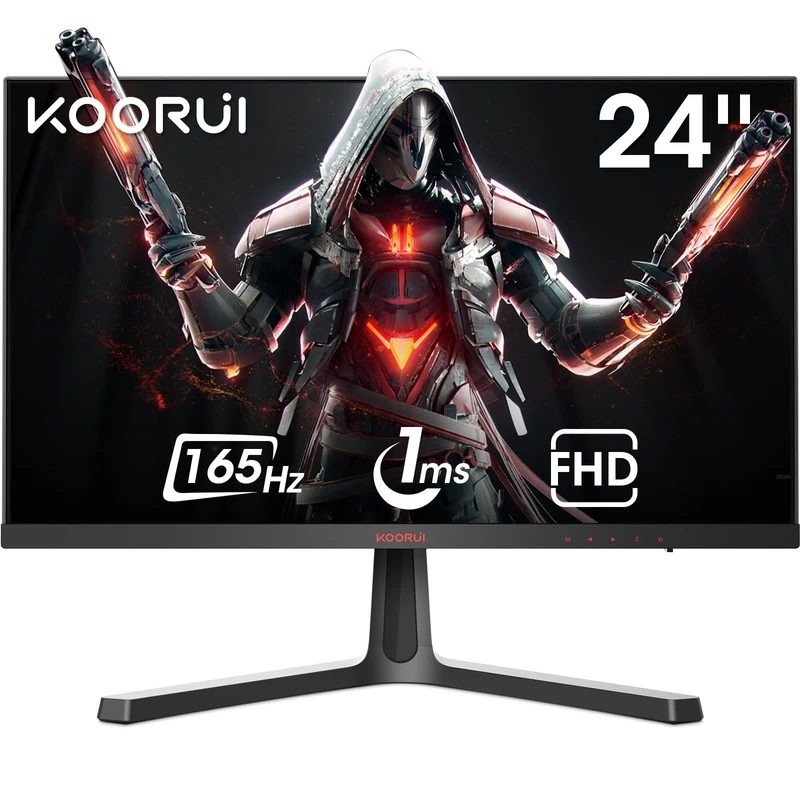 KOORUI 24 Inch Gaming PC Screen – Full HD (1920 x 1080), VA, 144hz 165Hz, 1ms, DCI-P3 85%, AMD Freesync, G-Sync Compatible, HDMI X2, DP Black - Image 1