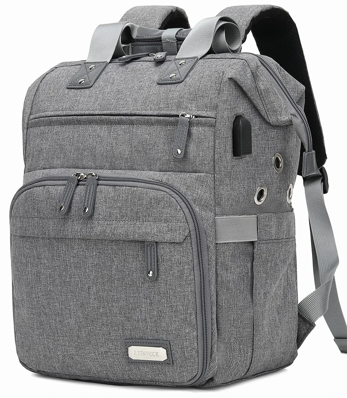 Knitting Bag Backpack, Yarn Storage Organizer Travel Crochet Bag with USB Charging Port, Large Capacity Yarn Storage Tote Bag for Carrying Projects, Knitting Needles, Crochet Hooks