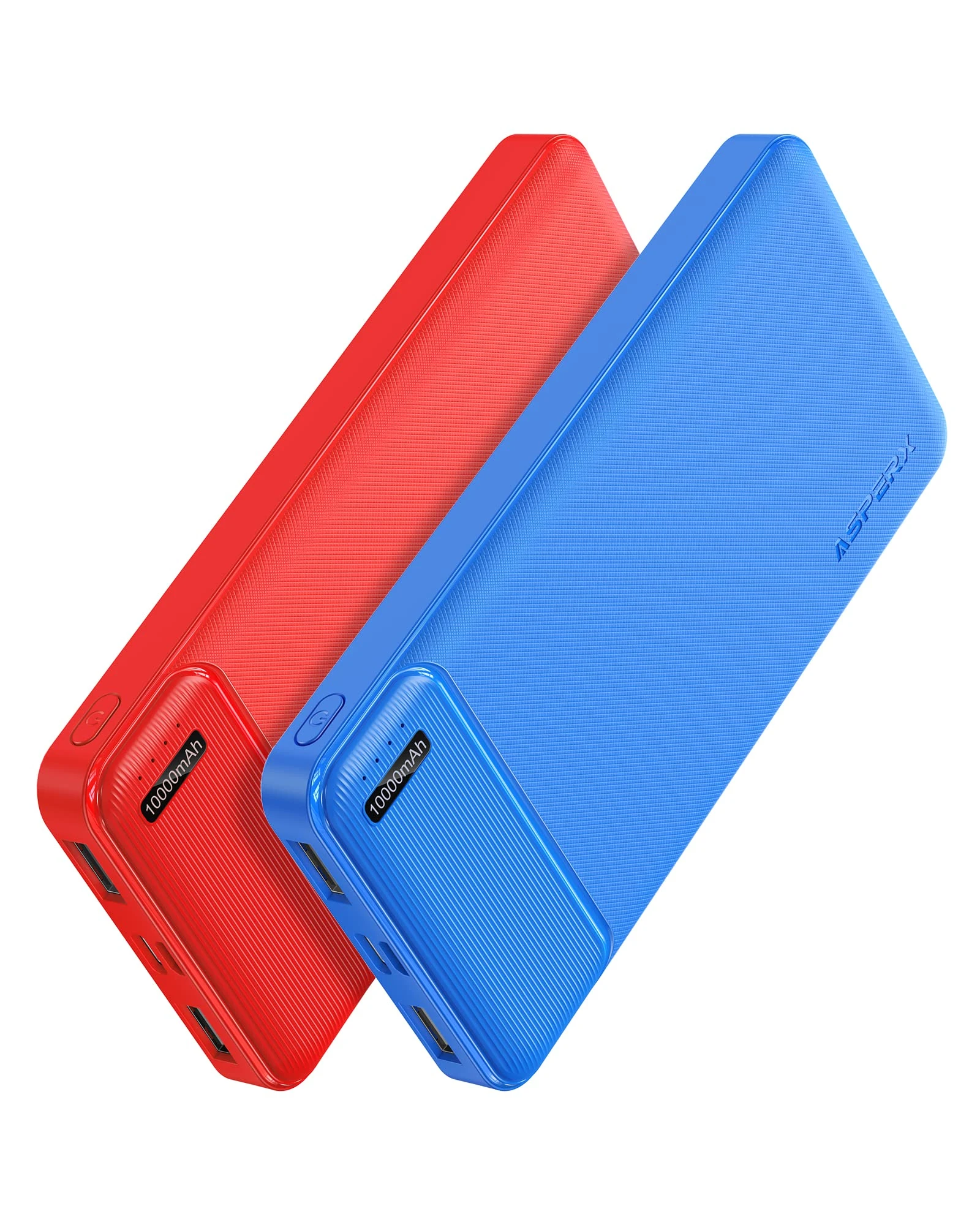 AsperX 2-Pack Power Bank Portable Charger Fast Charging 10000mAh, PowerBank USB C Input and Output, Battery Pack Compatible with iPhone, Samsung, Huawei, iPad, Tablets and More