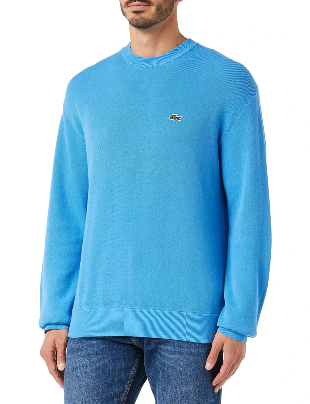Lacoste AH6882 Sweaters, Ethereal, M Men's, Ethereal/Ethereal, Medium