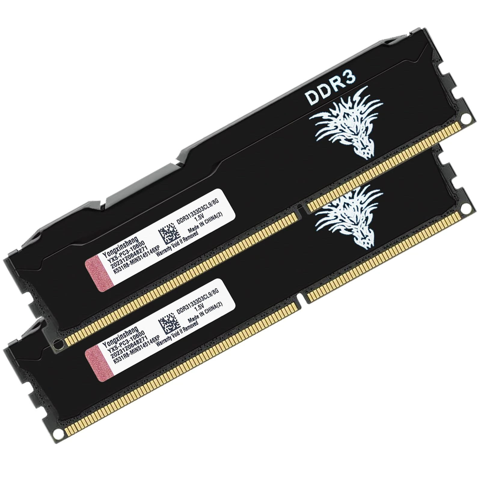 DDR3 16GB Kit (8GBx2) Desktop RAM 1333MHz PC3-10600 UDIMM Non-ECC Unbuffered 1.5V 2Rx8 Dual Rank 240 Pin CL9 PC Computer Memory Upgrade Module (Black)