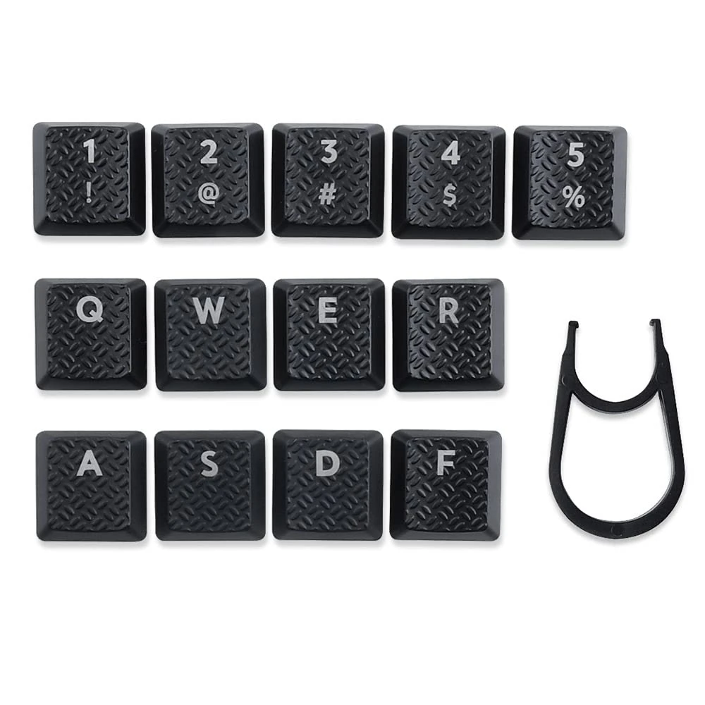13pcs key Texture Tactility Backlit Keycaps Replacement for GL Tactile Switch Logitech G813/G815/G915/G913 TKL RGB Mechanical Gaming Keyboard (Black)